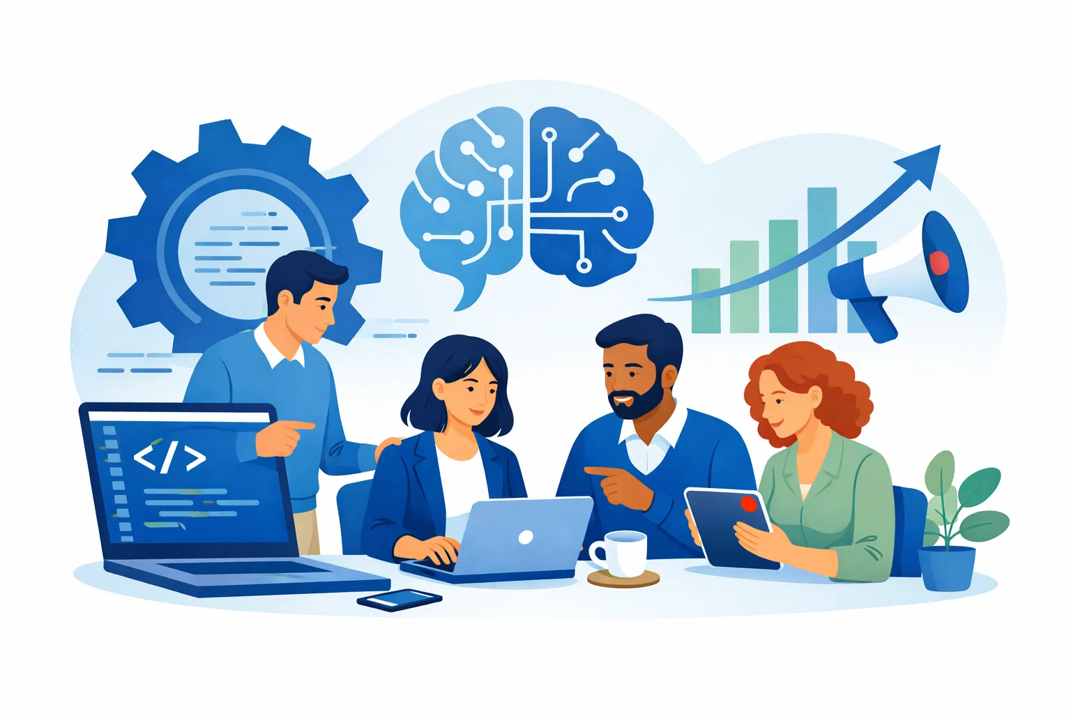 Team al lavoro su strategia digitale